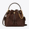 Charlie Quilted Suede Drawstring Shoulder Bag